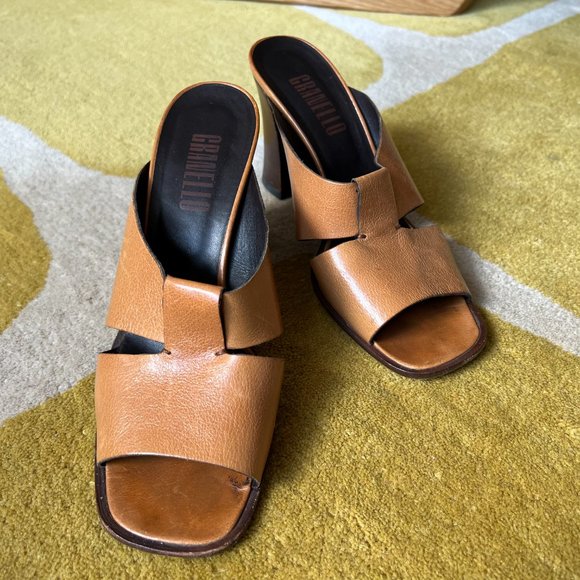 Prada for Granello Block Heel Leather Sandal - Picture 11 of 16